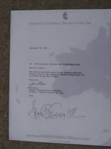 A-Team Corvette - Brief von Stephen J. Cannell
